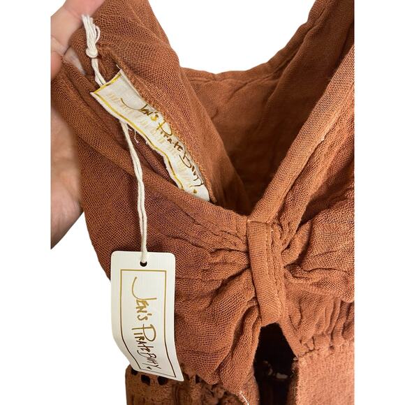 Jen's Pirate Booty Iberian Maxi Dress One Shoulder Smocked Cut-Out Rust Size XS - Picture 10 of 12